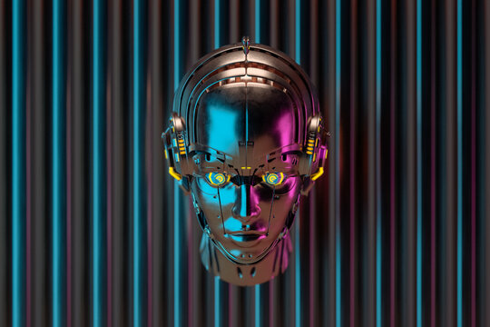 Portrait of a robot head