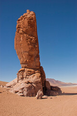Fototapeta na wymiar stone formation in the shape of a menhir