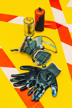 Street Artist Working Equipment -paint,brushes etc