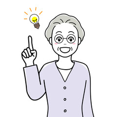 A senior woman coming up with an idea