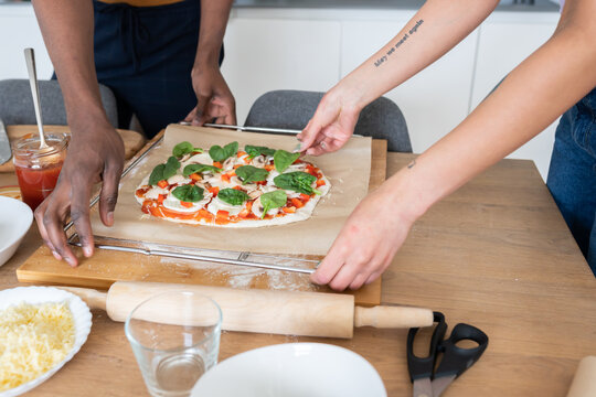 Cooking Veggie Pizza Together