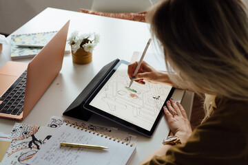 Woman Creating An Artistic Drawing 