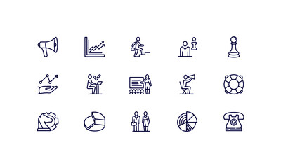 Management Line Icons. Editable Stroke vector design 