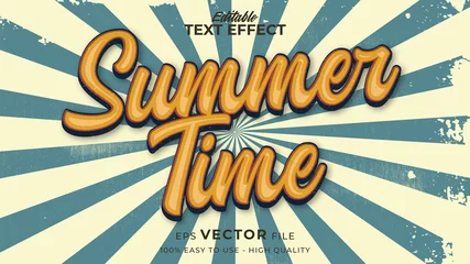 Foto op Canvas Editable text style effect - retro summer text in grunge style theme © Crealive.Studio