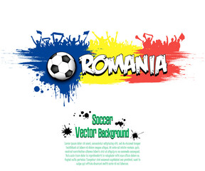 Flag of Romania and soccer fans