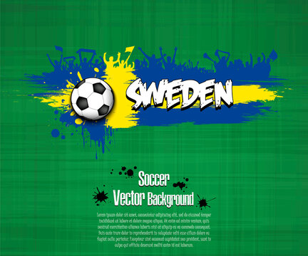 Flag of Sweden and soccer fans