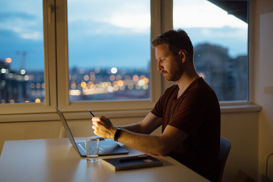 Man Texting Messages 