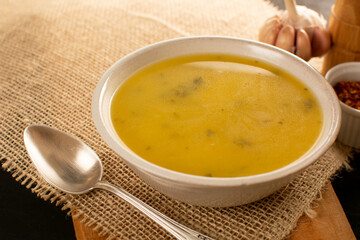 Caldo ou sopa de mandioquinha quente