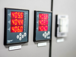 Digital display of switch gear in power plant.