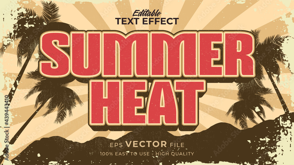 Poster editable text style effect - retro summer text in grunge style theme