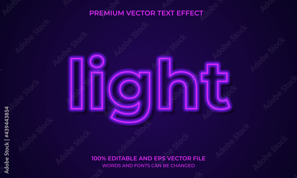 Poster neon light text effect, editable retro and glowing text style