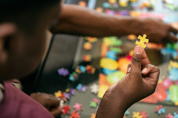 Focus On Single Piece Of Puzzle