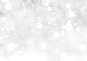 幻想的なふわふわ雪の背景 白
