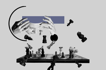 Chess board and chess pieces