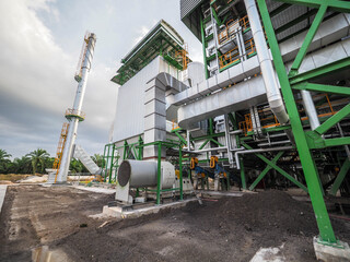 Forced Draft Fan pump in biomass power plant during construction.