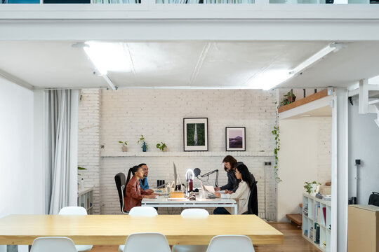 Business people in workspace