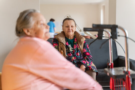 Two Old Woman At Adult Foster Care