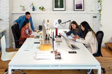 Business people in workspace