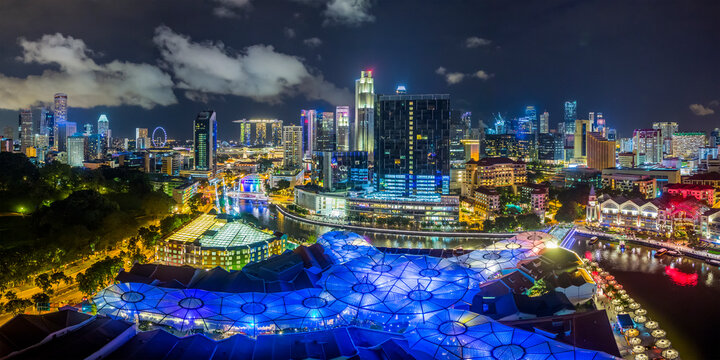Singapore, city skyline at night