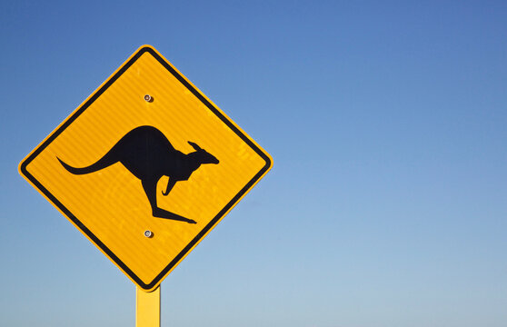 Iconic Australian Kangaroo Road Sign