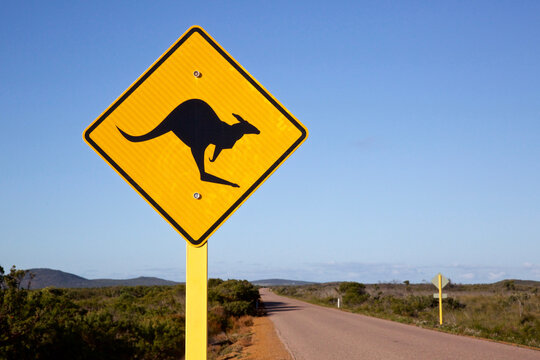 Iconic Australian Kangaroo Road Sign