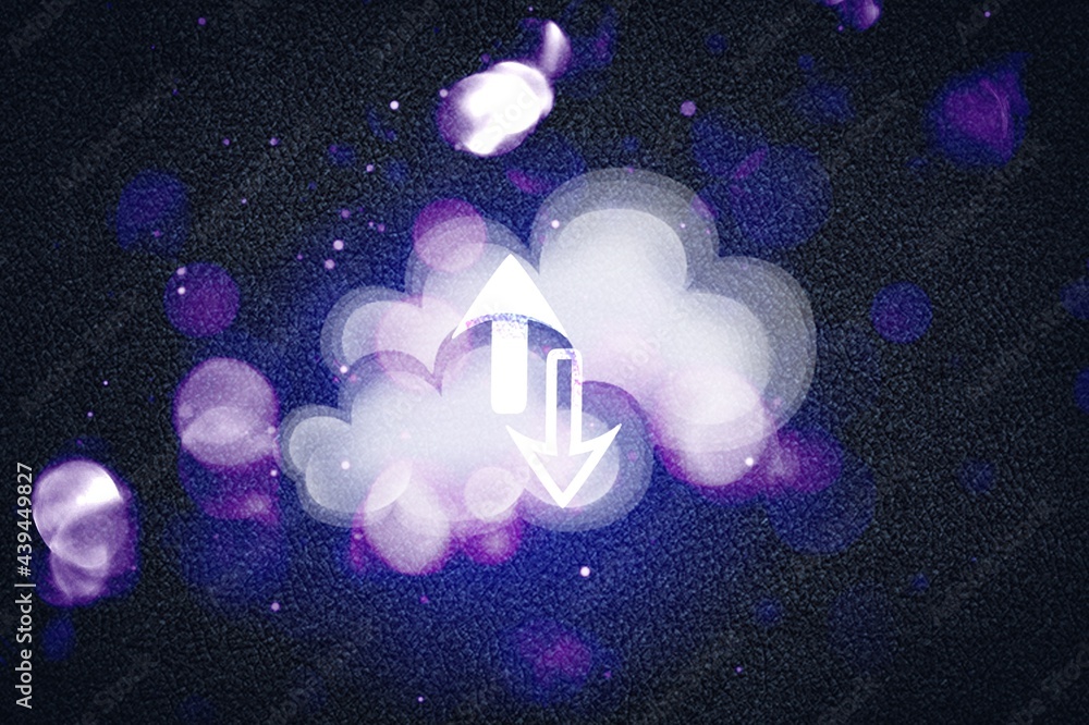 Poster cloud computing technology and online data storage for global business network concept.