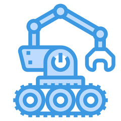Robot blue line icon