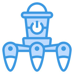 Robot blue line icon
