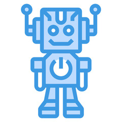 Robot blue line icon