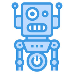 Robot blue line icon