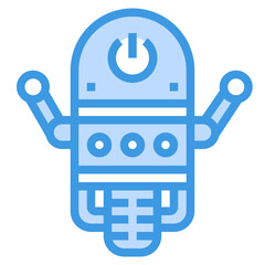Robot blue line icon