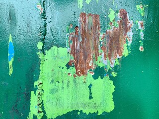 old painted wall, rusted metal texture background