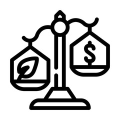 money or chia cryptocurrency balance scale line icon vector. money or chia cryptocurrency balance scale sign. isolated contour symbol black illustration