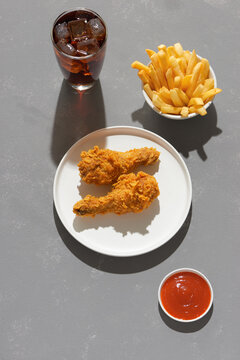 Crispy Fried Chicken, French Fries and Cola Menu