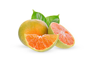 Fototapeta na wymiar Orange fruits with slice isolated on white background