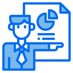 bussiness blue line icon