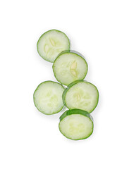 cucumbers top view isolated on white background