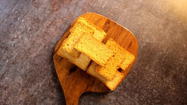 Fresh baked crunchy wheat rusk
