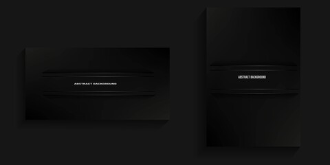 premium dark background with elegant lines and shadows in the center of a box
