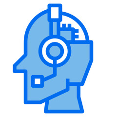 Customer service blue line icon