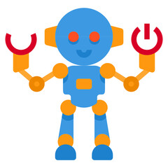 Robot flat icon