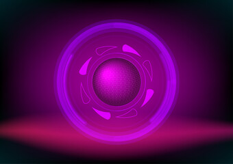 Abstract circle fractal light energy technology global space spiral texture backgrounds red color wallpaper pattern concepts vector illustration EPS10