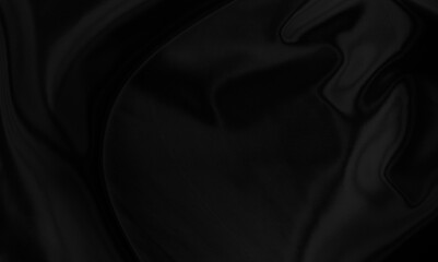 Black gray satin dark fabric texture luxurious shiny that is abstract silk cloth background with patterns soft waves blur beautiful.