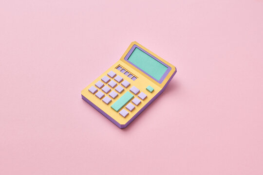 Handmade calculator made from color paper.