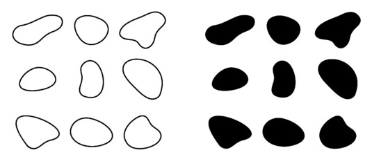 Abstract Paint Blob Clipart - Outline and Silhouette Illustrations