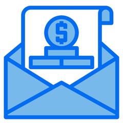 money blue line icon