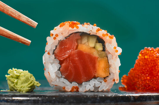 asian cuisine sushi restaurant rice rolls with fish
