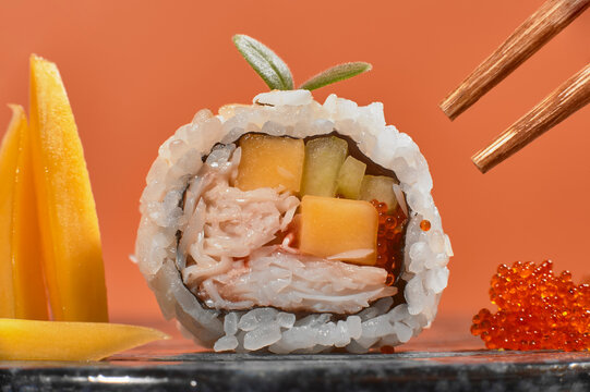 asian cuisine sushi restaurant rice rolls with fish