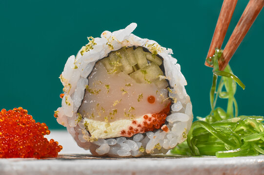 asian cuisine sushi restaurant rice rolls with fish
