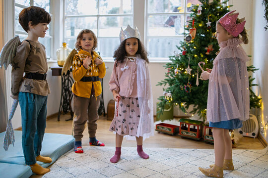 Kids having fun at Christmas time